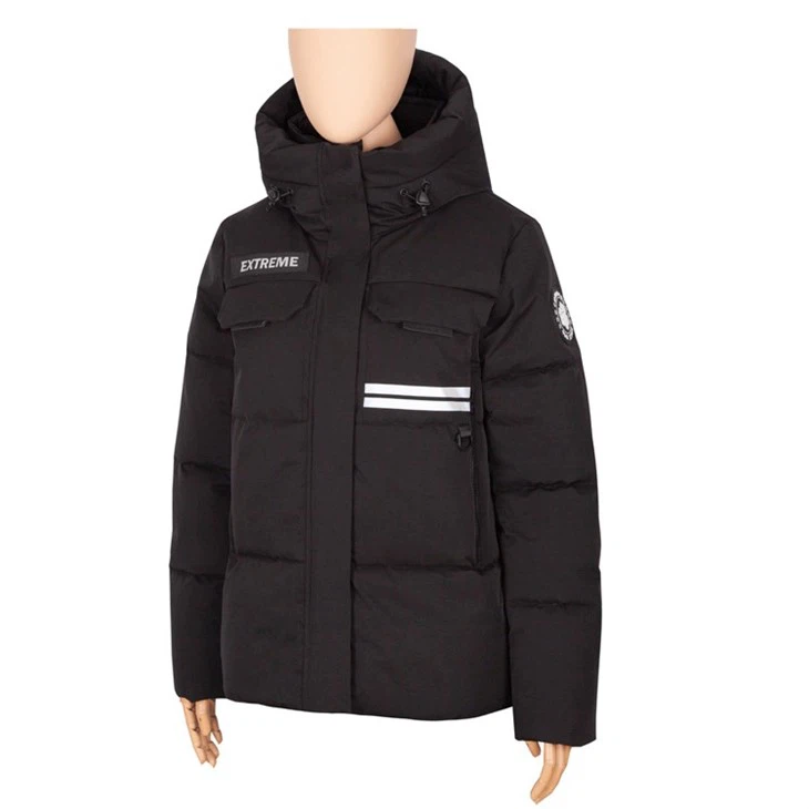 ladies puffer jacket black (2)